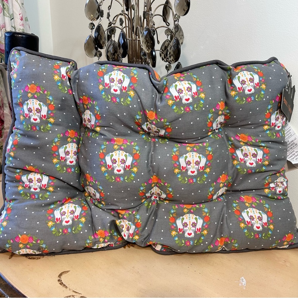 Dachshund Sugar Skull Day of the Dead Halloween Pet Dog Bed NWT NEW
